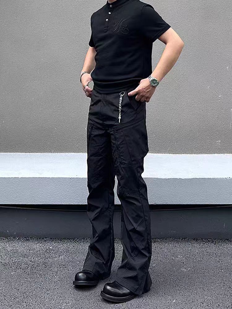 Black Casual Loose Work Pants
