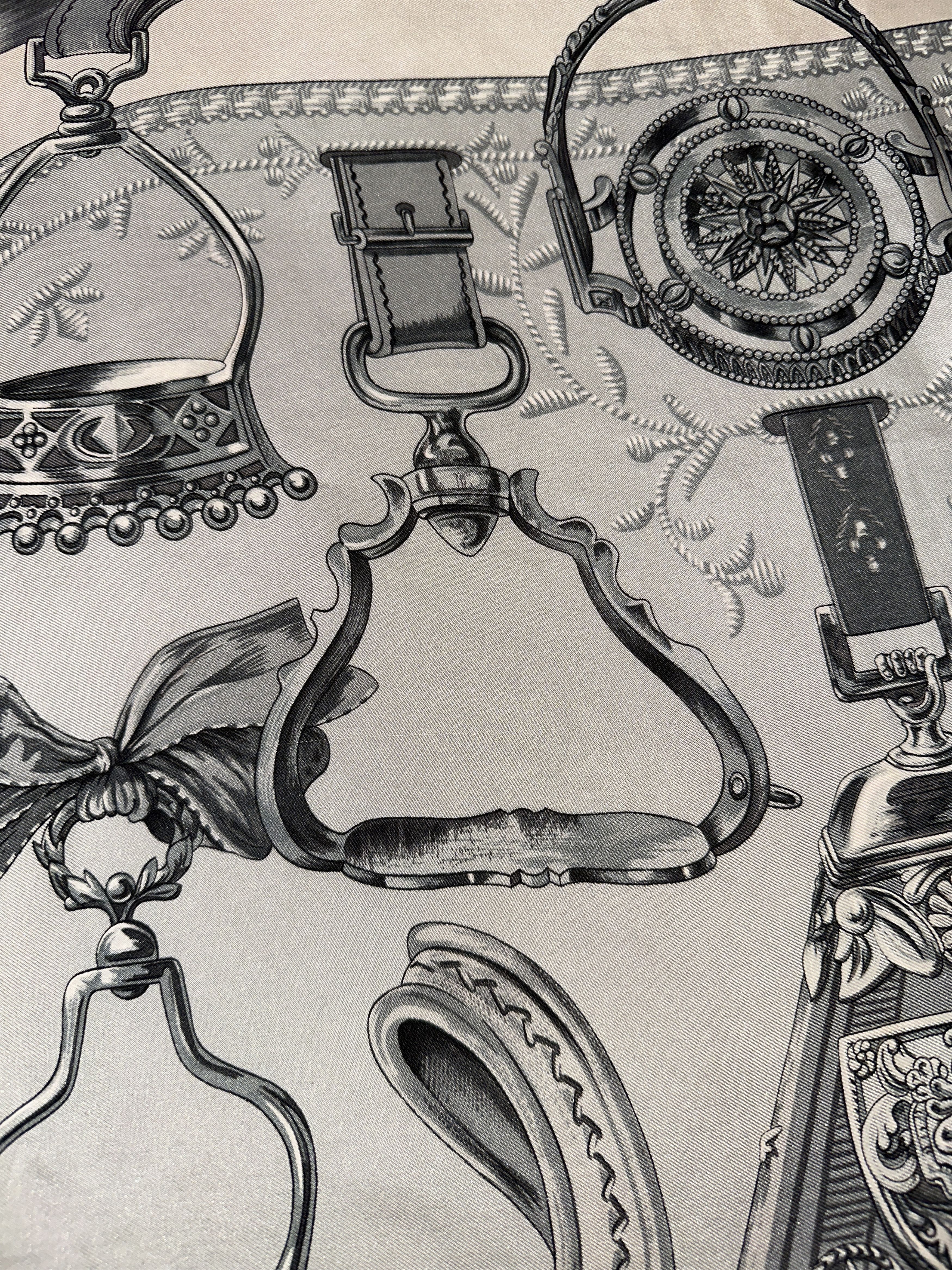 Hermes Hermès Etriers Silk Twill Carré Scarf Vintage Square 90cm Size ONE SIZE - 11 Thumbnail