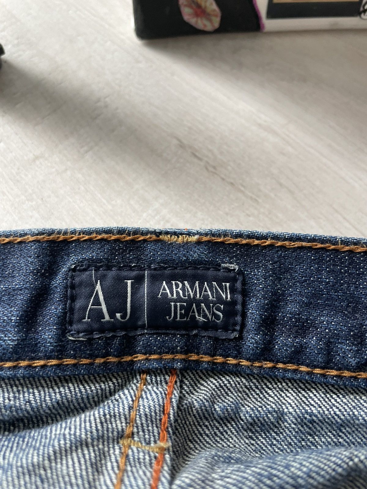 Armani Vintage 00’s Armani Jeans Denim Indigo Y2K Metal Logo RARE Size 30" / US 8 / IT 44 - 11 Thumbnail