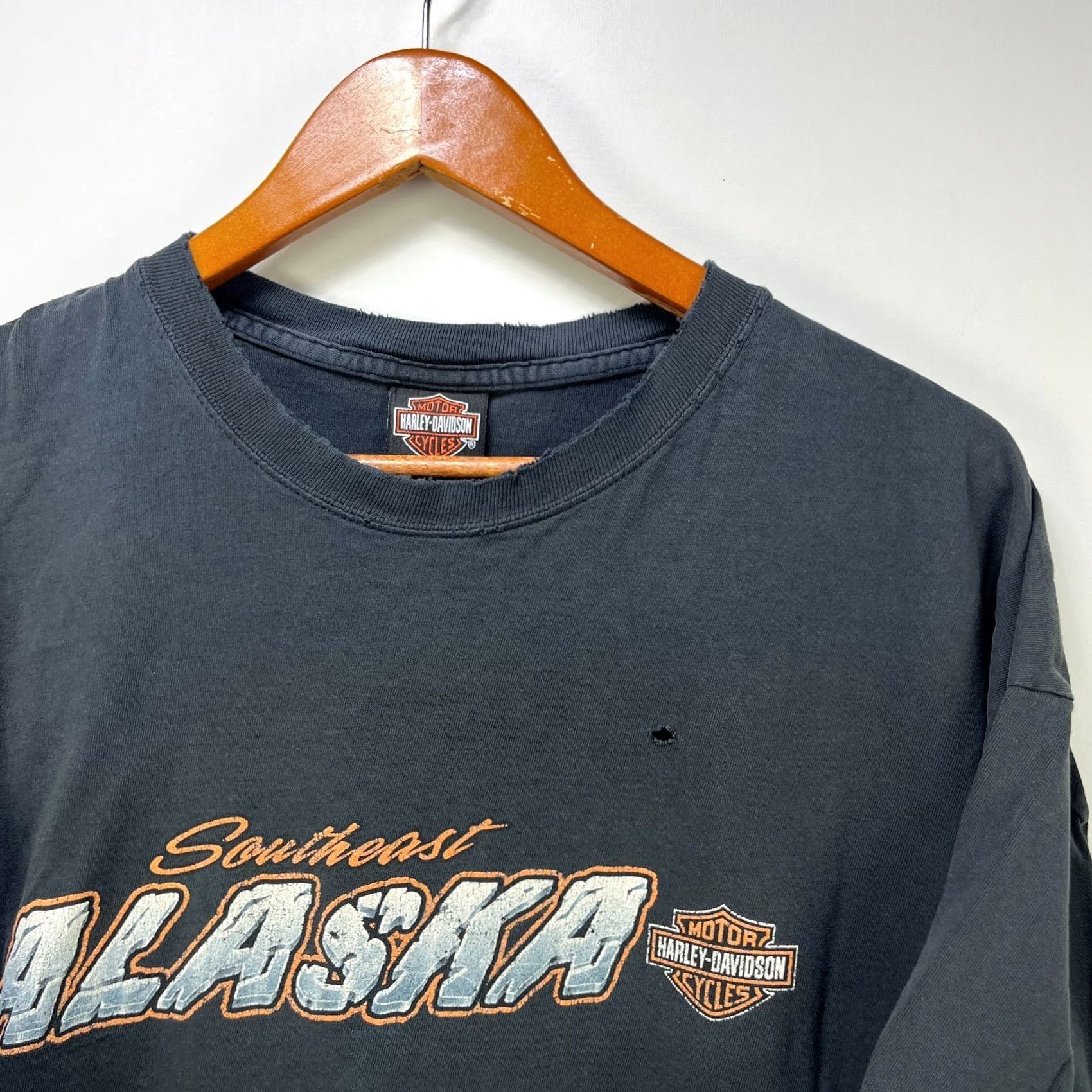 Harley Davidson VINTAGE Harley-Davidson T-Shirt 2XL Black Cotton Crew Neck Short Sleeve Mens USA 90s Western Outdoor Size US XXL / EU 58 / 5 - 3 Thumbnail