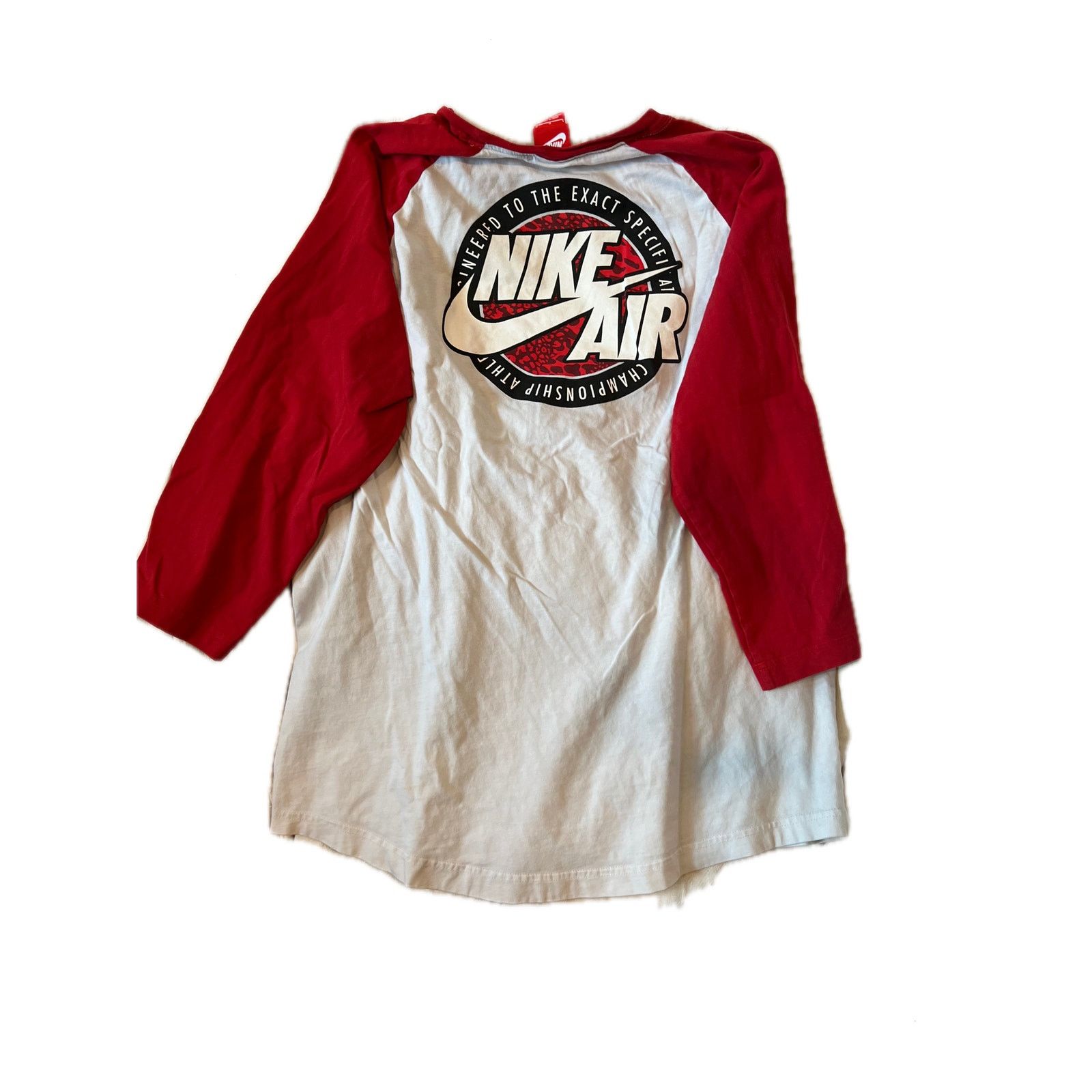 Nike The Nike Air Three Qtr Sleeve Red White T-Shirt Mens L Size US L / EU 52-54 / 3 - 2 Thumbnail