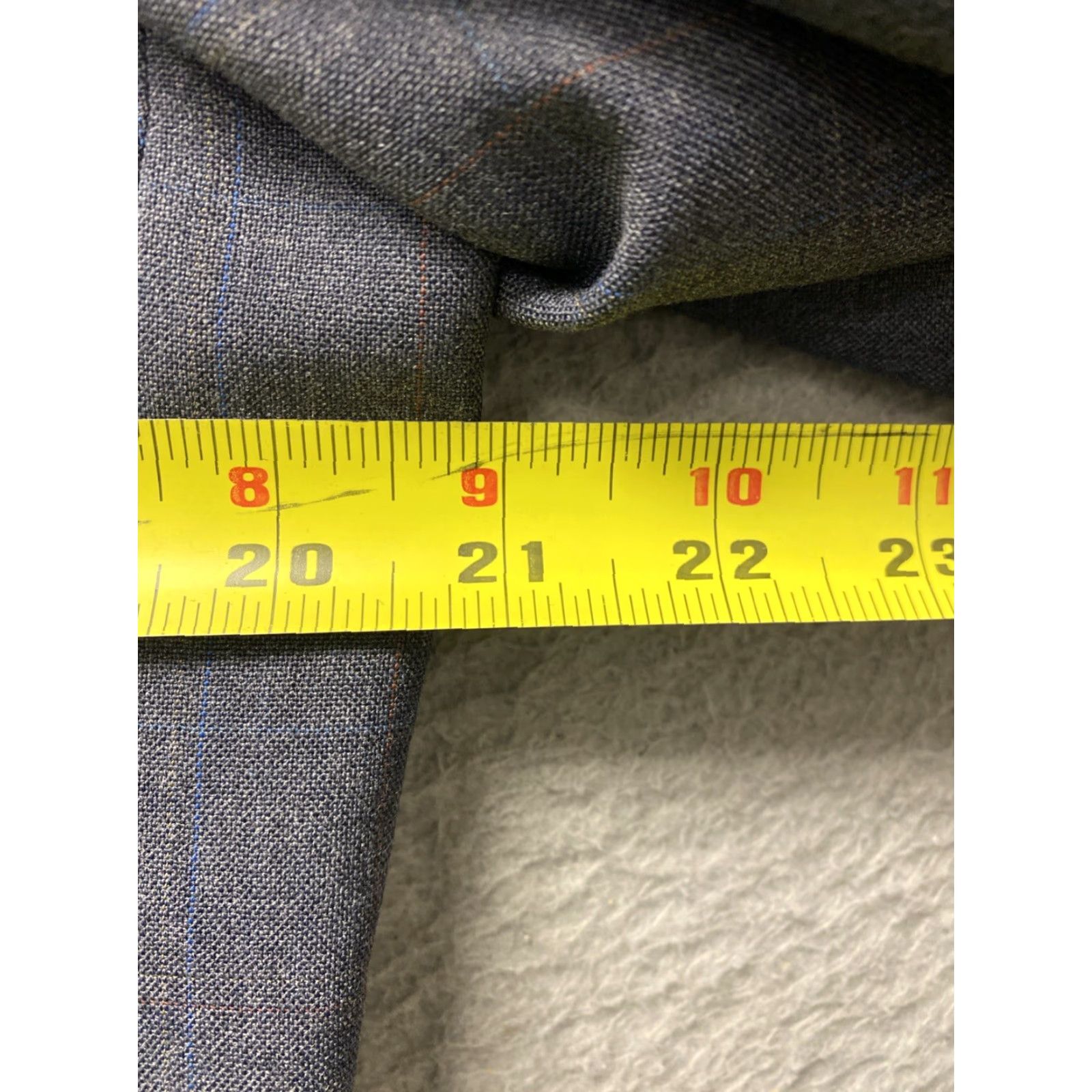Brooks VINTAGE Christian Brooks Men's Suit Jacket 42 Regular Plaid Gray Brown 2-Piece Blazer for Business Casual Wedding Size 42R - 6 Thumbnail