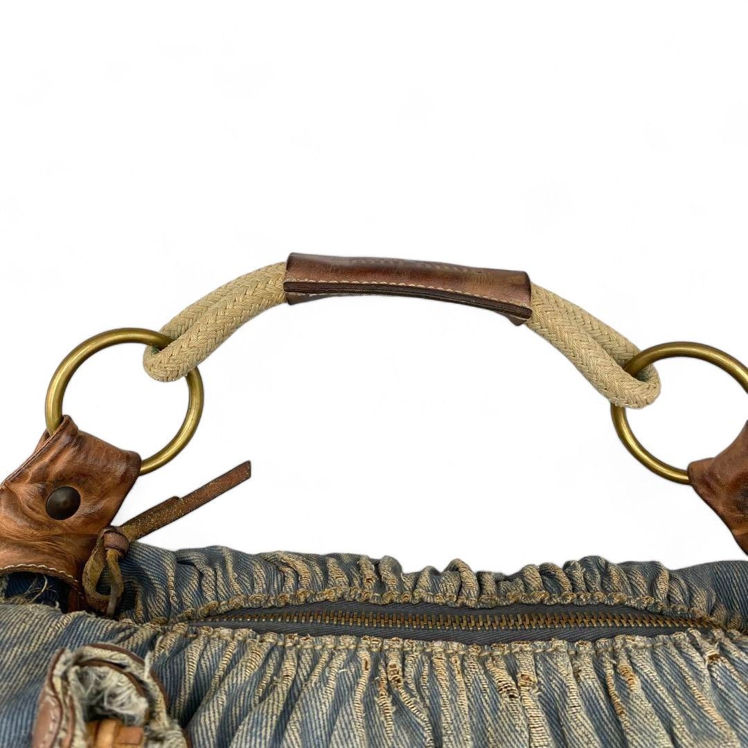 Miu Miu Miu Miu - Denim Handbag Blue Brown Pouch 90s Archive Size ONE SIZE - 3 Thumbnail