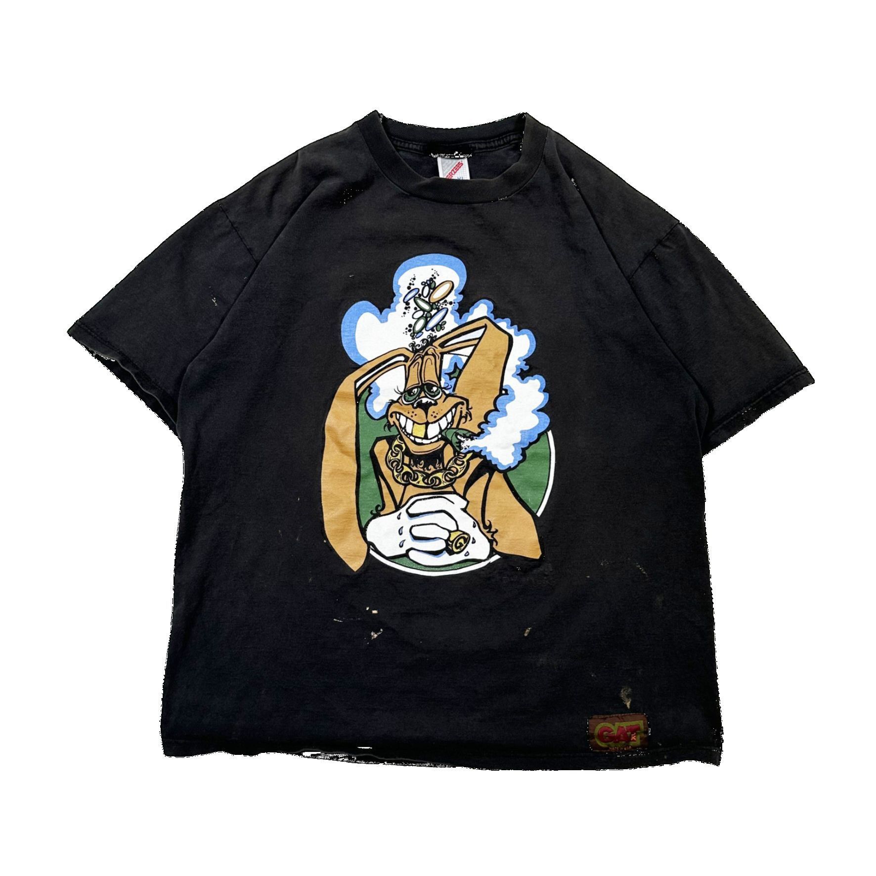 Vintage Vintage 90s Single Stitch Cat Weed Graphic T Shirt Size US XL / EU 56 / 4 - 1 Thumbnail
