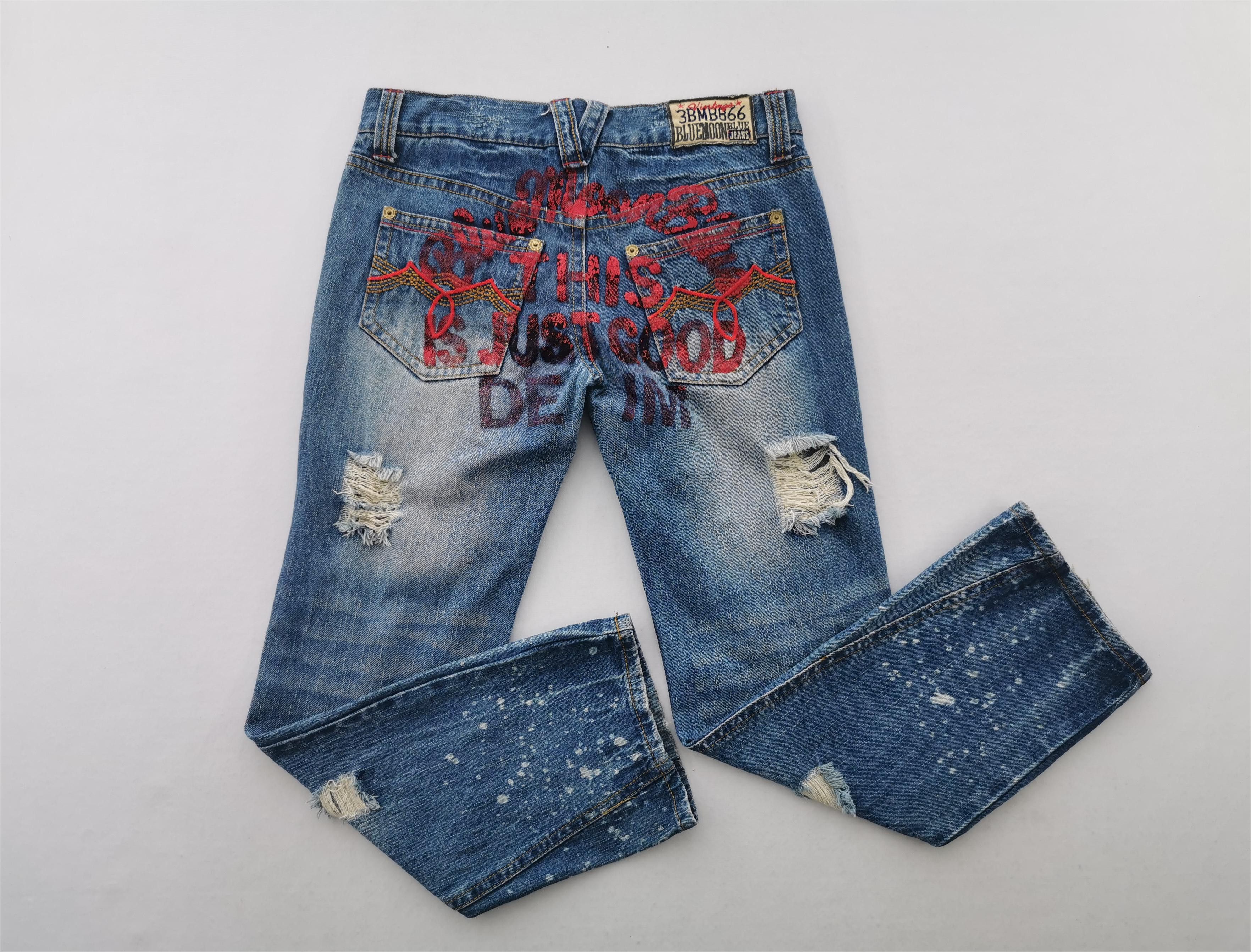 Vintage Vintage Blue Moon Patchwork Denim Jeans Waist 35 Size US 35 - 5 Thumbnail