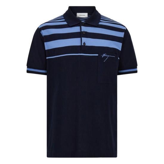 Salvatore Ferragamo SALVATORE FERRAGAMO Men Polo Shirts 144704 0786204 BLU BLUE Size US XXL / EU 58 / 5 - 1 Thumbnail