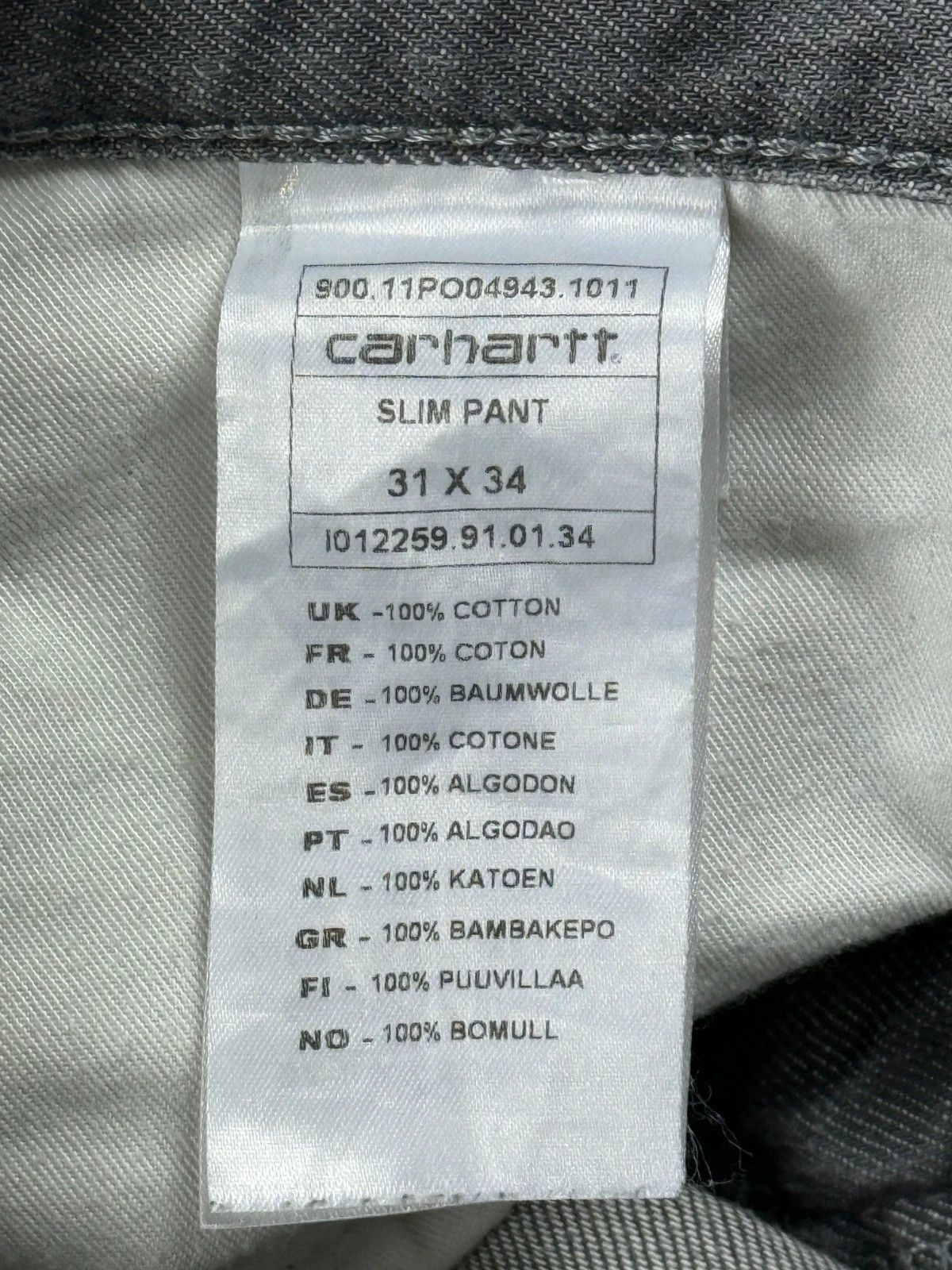 Carhartt Wip Carhartt WIP Slim Pant Grey Denim Jeans 31x34 Size US 31 - 6 Thumbnail