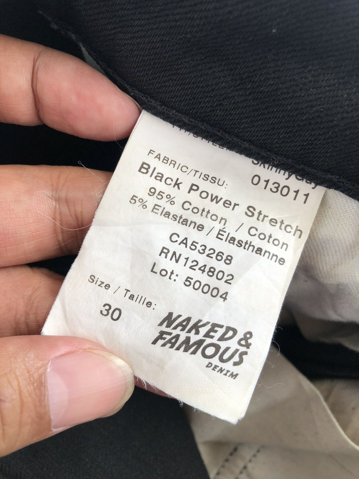 Naked & Famous Naked & Famous Black Power Stretch Jeans Denim Size US 30 / EU 46 - 10 Thumbnail