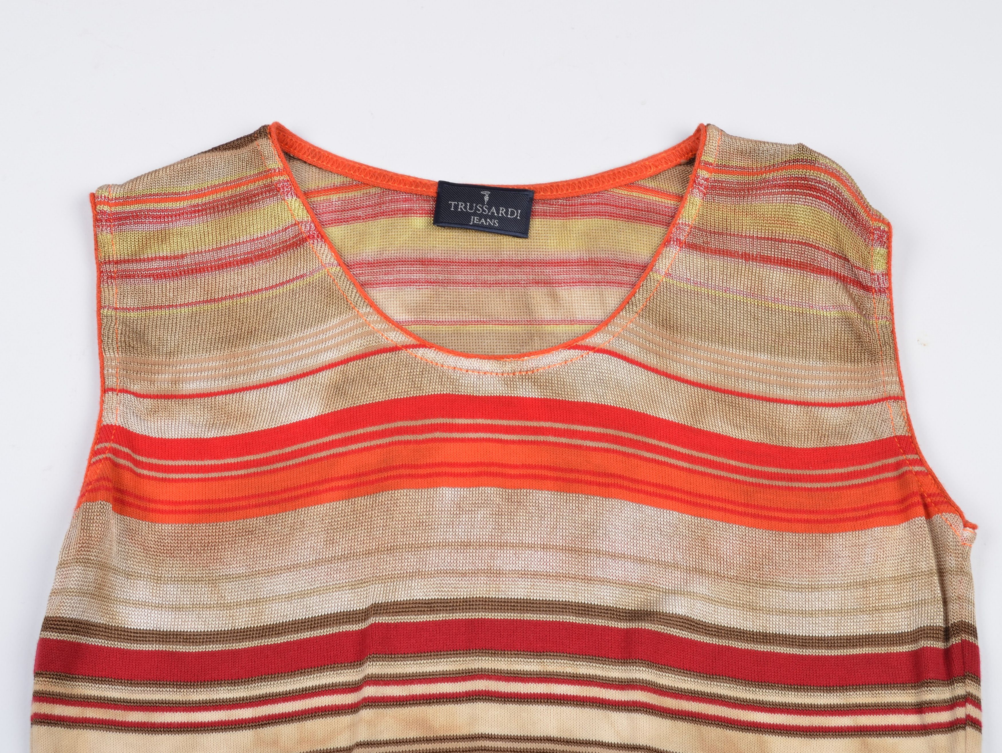 Trussardi × Vintage Vintage Trussardi Jeans Striped Mesh Top Size M / US 6-8 / IT 42-44 - 5 Thumbnail