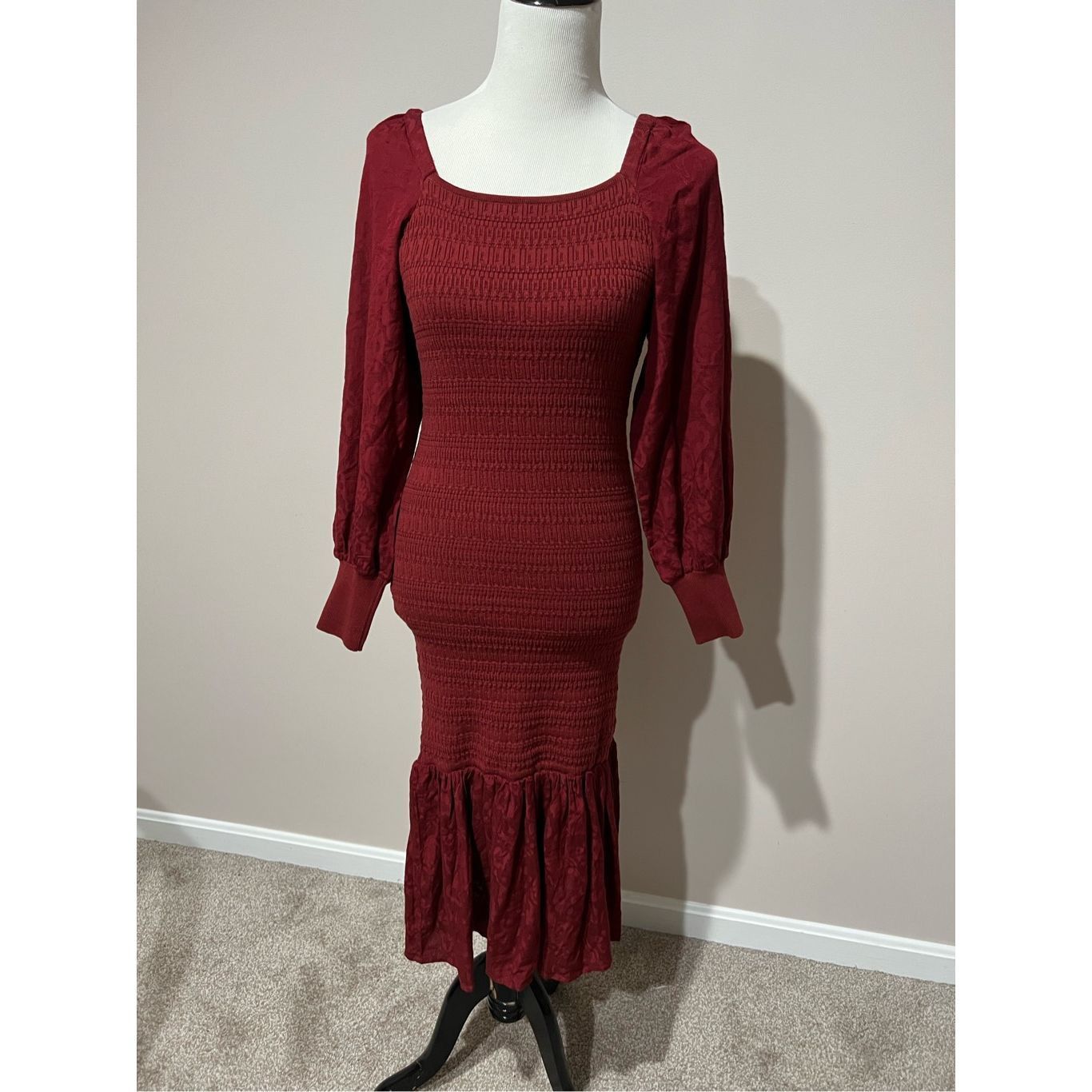 Anthropologie NWT burgundy dress size XS