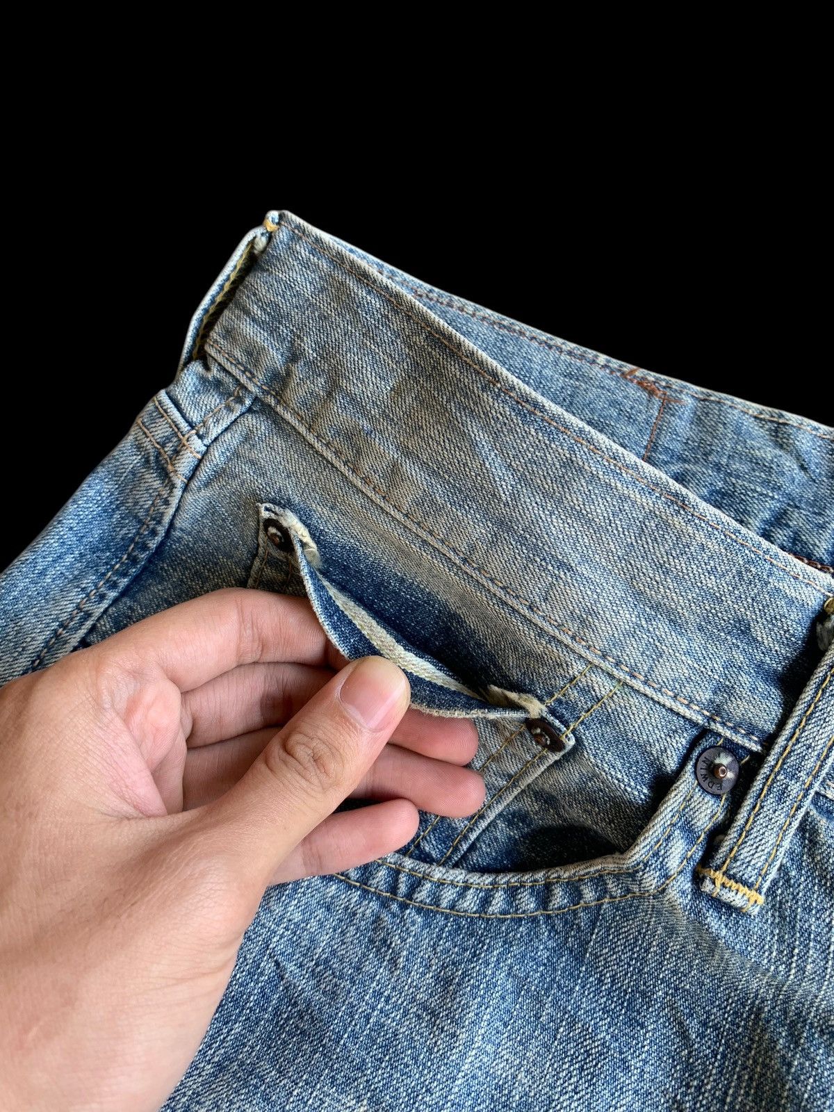 Other EDWIN 505Z SELVEDGE BAGGY FADED&RUSTY DENIM Size US 34 / EU 50 - 11 Thumbnail