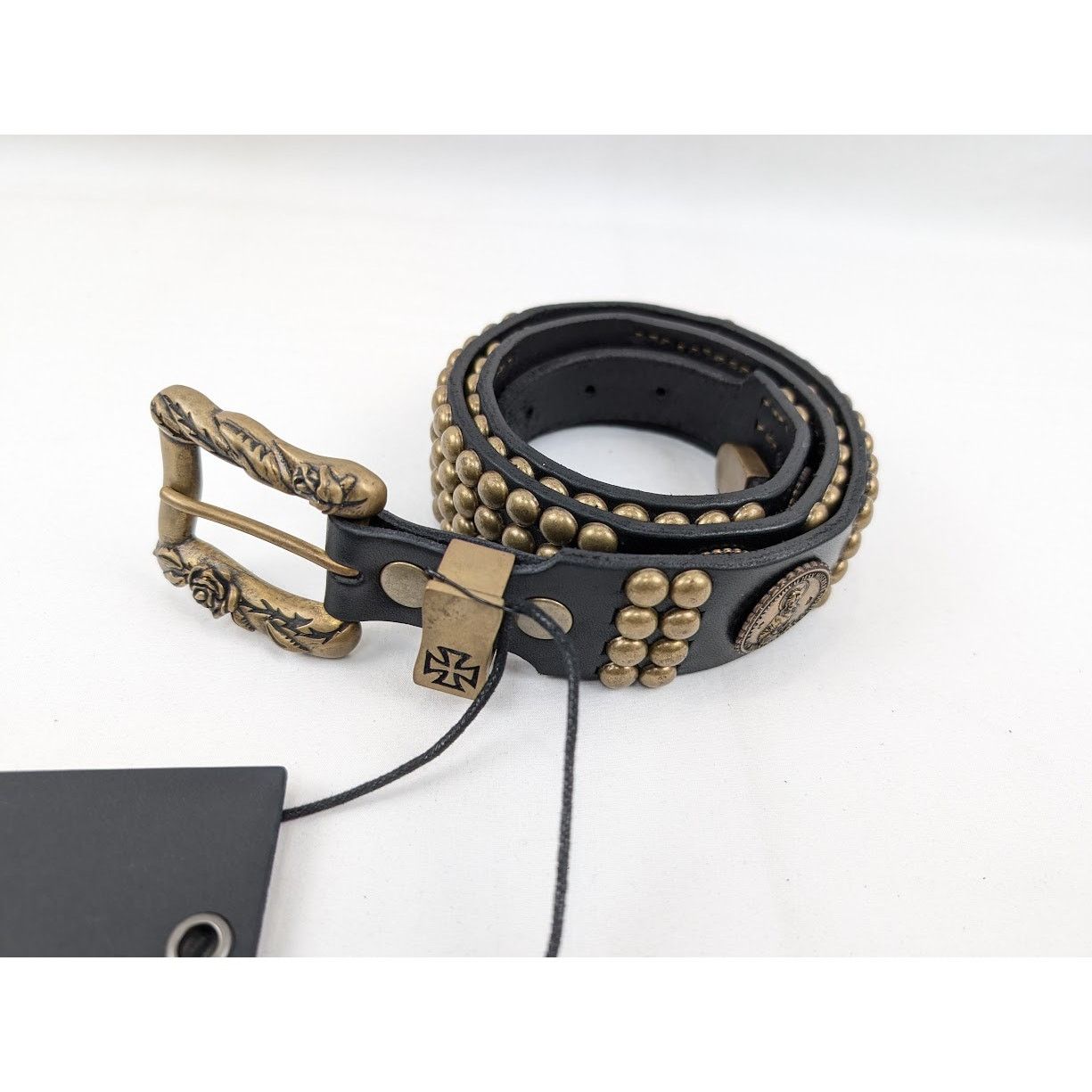 Enfants Riches Deprimes o1rshd1 Size: 90 / Antique Brass Jesus Coin Belt Black/Brass Size 36 - 2 Thumbnail