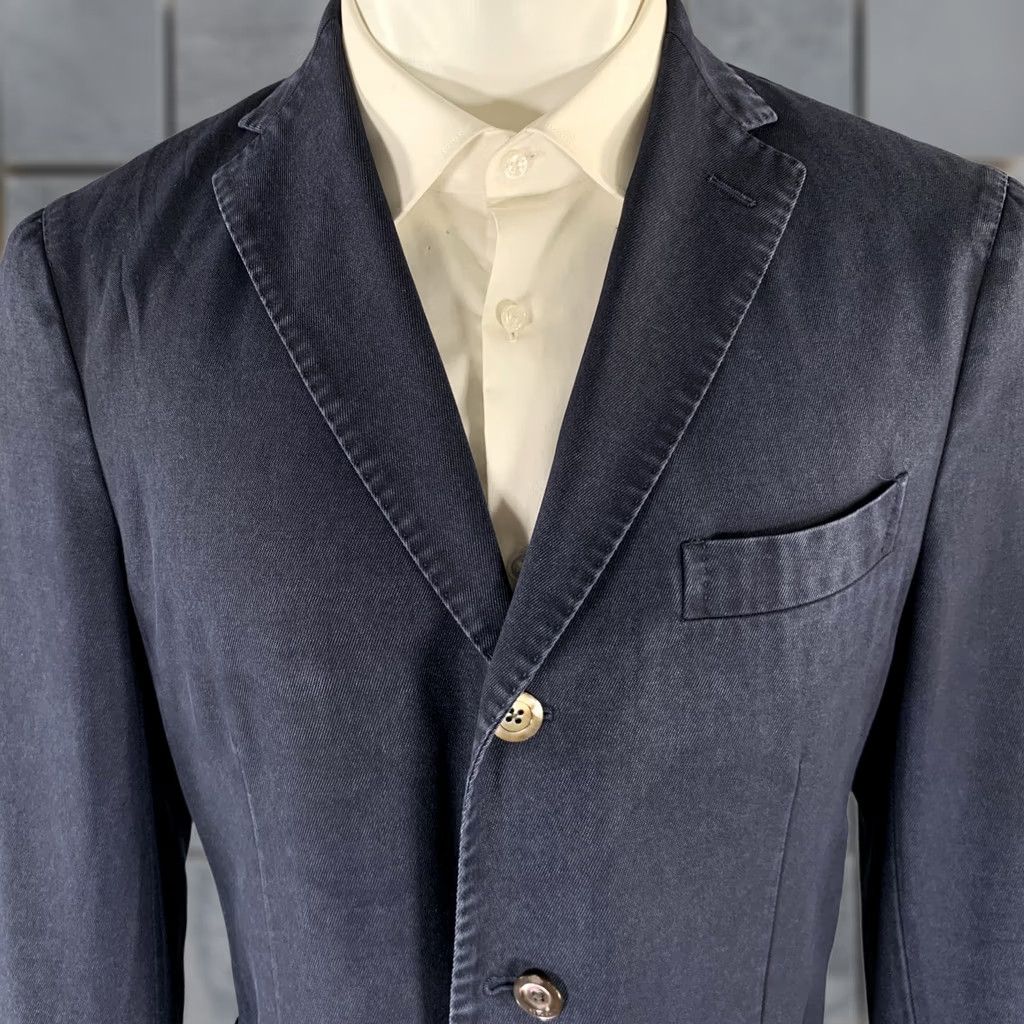 Boglioli BOGLIOLI Chest Size 40 Navy Wool Notch Lapel Sport Coat Size US XXS / EU 40 - 1 Thumbnail