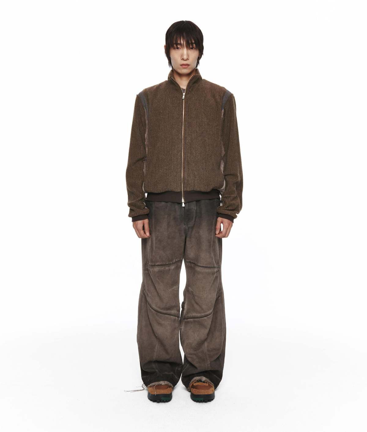 XLIM EP 8 01 JERSEY BROWN ZIP UP KNIT JACKET Size US M / EU 48-50 / 2 - 2 Thumbnail