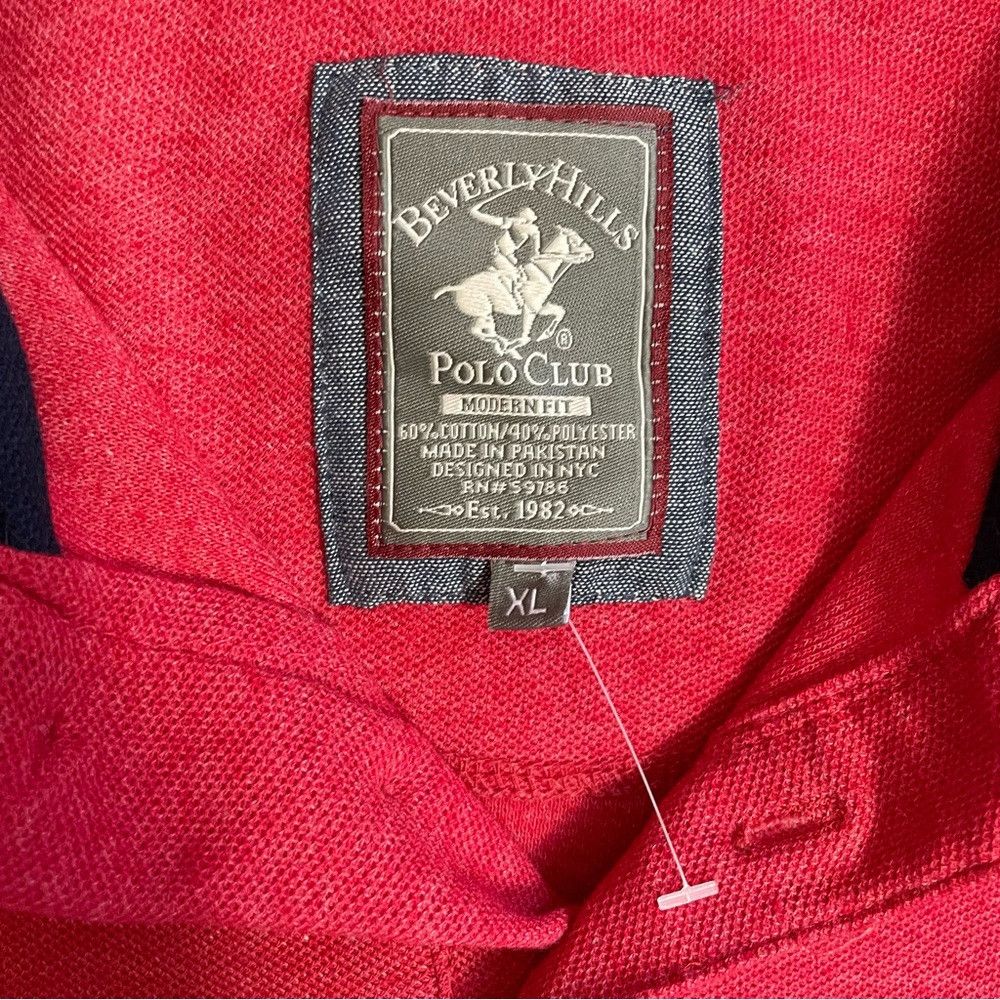 Beverly Hills Polo Club New Beverly Hills Polo Club Red Cotton Polo Shirt Size XL Size US XL / EU 56 / 4 - 6 Thumbnail