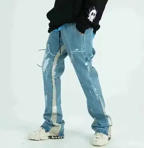 Jean Reconstructed Splatter Denim Pants Size US 32 / EU 48 - 4 Thumbnail