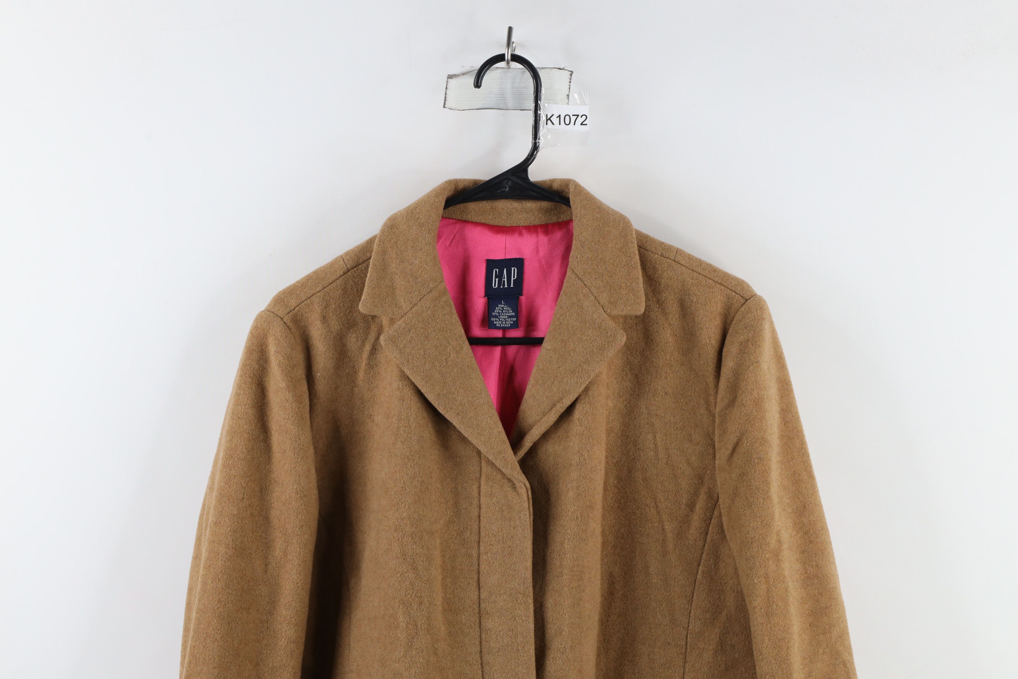 Gap × Vintage Vintage Y2K 2000 Gap Cashmere Blend Overcoat Jacket Beige Size L / US 10 / IT 46 - 2 Thumbnail