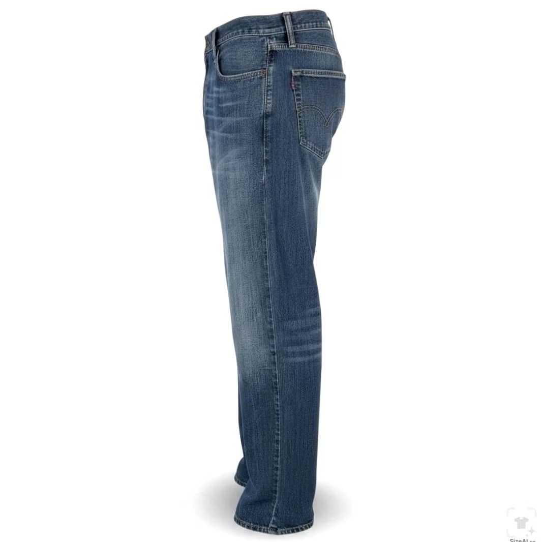 Levi's Levi's 514 Jeans Mens Regular 38x31 Blue Medium Wash Denim Zip Fly Straight 5-Pocket Boots Cut Rise High Boys Mens Similiar 90s? Size US 38 / EU 54 - 3 Thumbnail