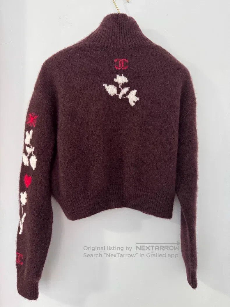 Chanel Chanel Burgundy flower sweater Size XS / US 0-2 / IT 36-38 - 2 Thumbnail