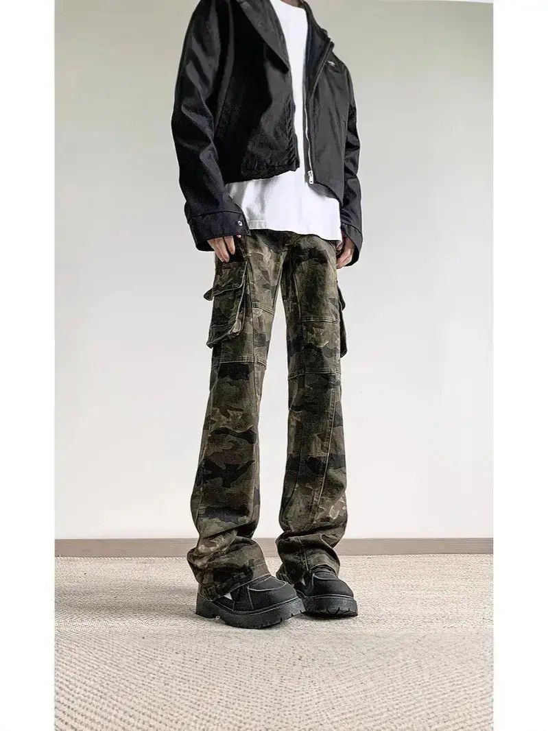 Japanese Brand Retro loose high street camouflage pocket jeans Size US 32 / EU 48 - 3 Thumbnail