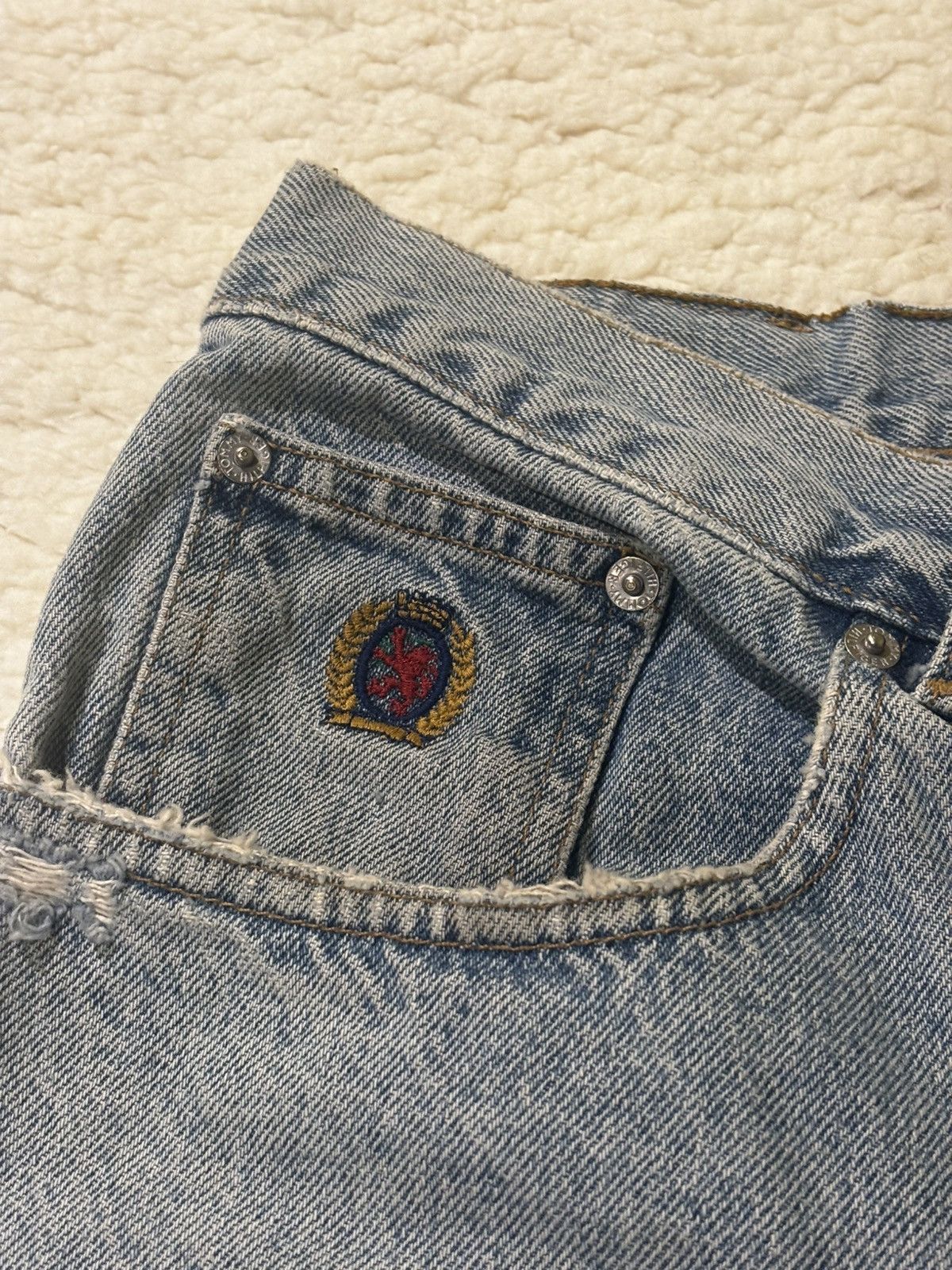 Tommy Hilfiger Men’s light washed distressed jeans0601 Size US 33 - 12 Thumbnail