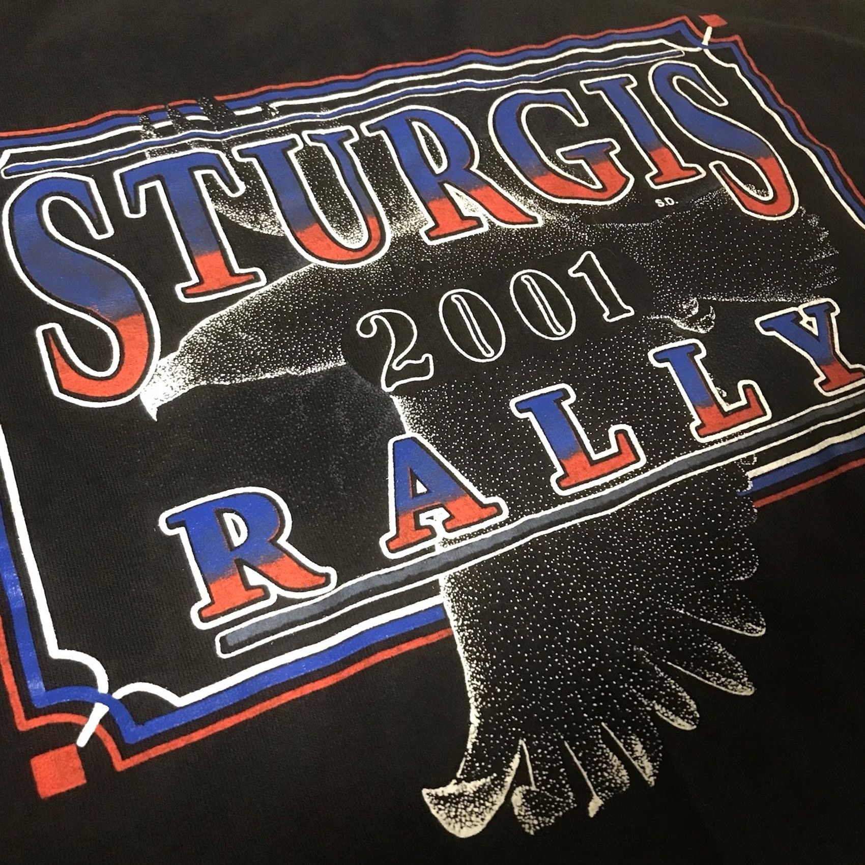 Gildan VTG Gildan Men Black Sturgis Motorcycle Rally 61st Annual 2001 Graphic T-Shirt XL Size US XL / EU 56 / 4 - 5 Thumbnail