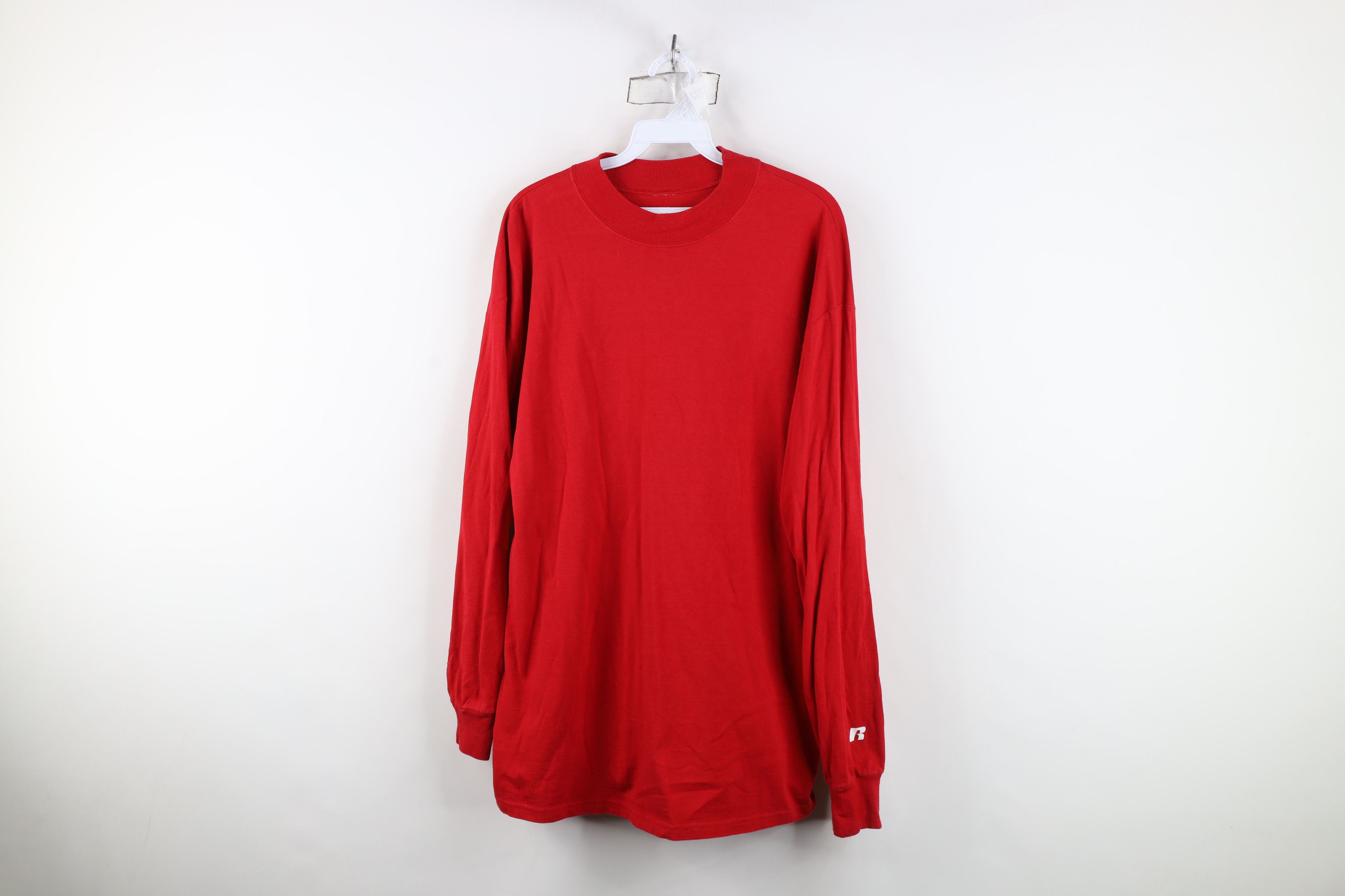 Russell Athletic Vintage 90s Russell Athletic Long Sleeve T-Shirt Cotton Red Size US L / EU 52-54 / 3 - 1 Thumbnail