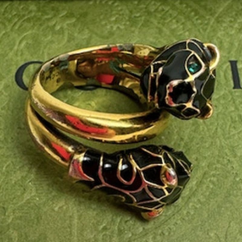 Gucci Garden Tiger Head Statement Ring Gold Plated Sz 7