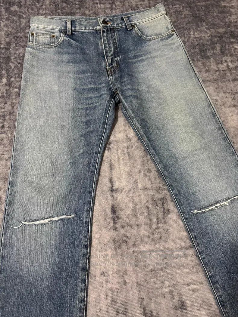 Saint Laurent Paris Saint Laurent Paris Cat Claw Light Blue Destroyed Slashed Size US 30 / EU 46 - 3 Thumbnail