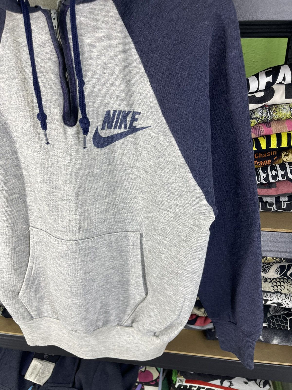 Nike Vintage 80's Nike Raglan Sleeve Halfzip Pullover Hoodie Size US M / EU 48-50 / 2 - 2 Thumbnail