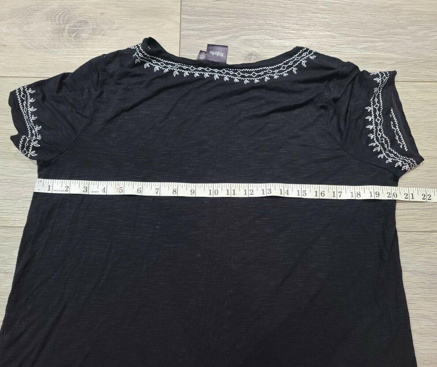 Other Rafaella Large Top Black White Embroidered Short Sleeve Size L / US 10 / IT 46 - 5 Thumbnail