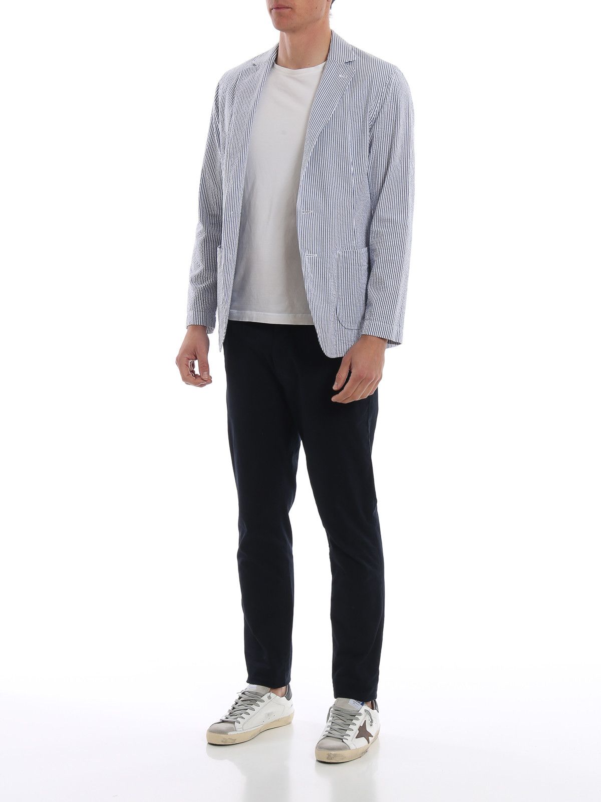 Designer × Lardini LARDINI Egama Striped Cotton Unlined Blazer Jacket Size EU56 Size 46R - 4 Thumbnail