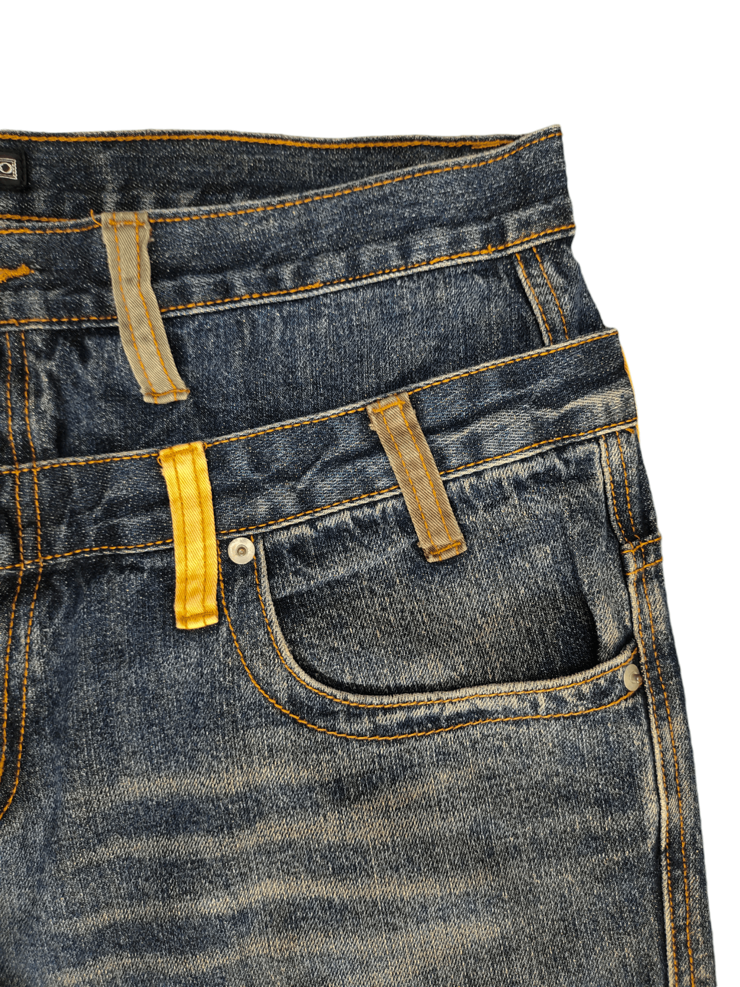 Comme des Garcons × Undercover Amore Puro Double Waist Clawmark Faded Jeans Undercover Ppfm Size US 35 - 4 Thumbnail