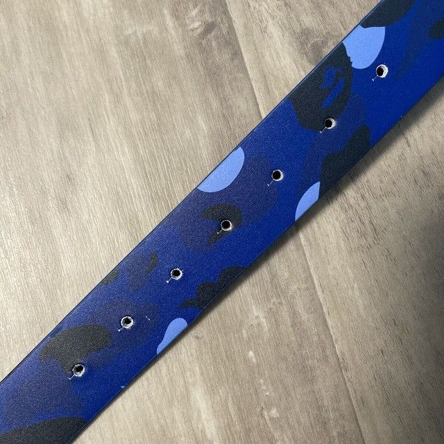 Bape BAPE LOGO rhinestone buckle leather belt Blue Camo crystal Size ONE SIZE - 5 Thumbnail