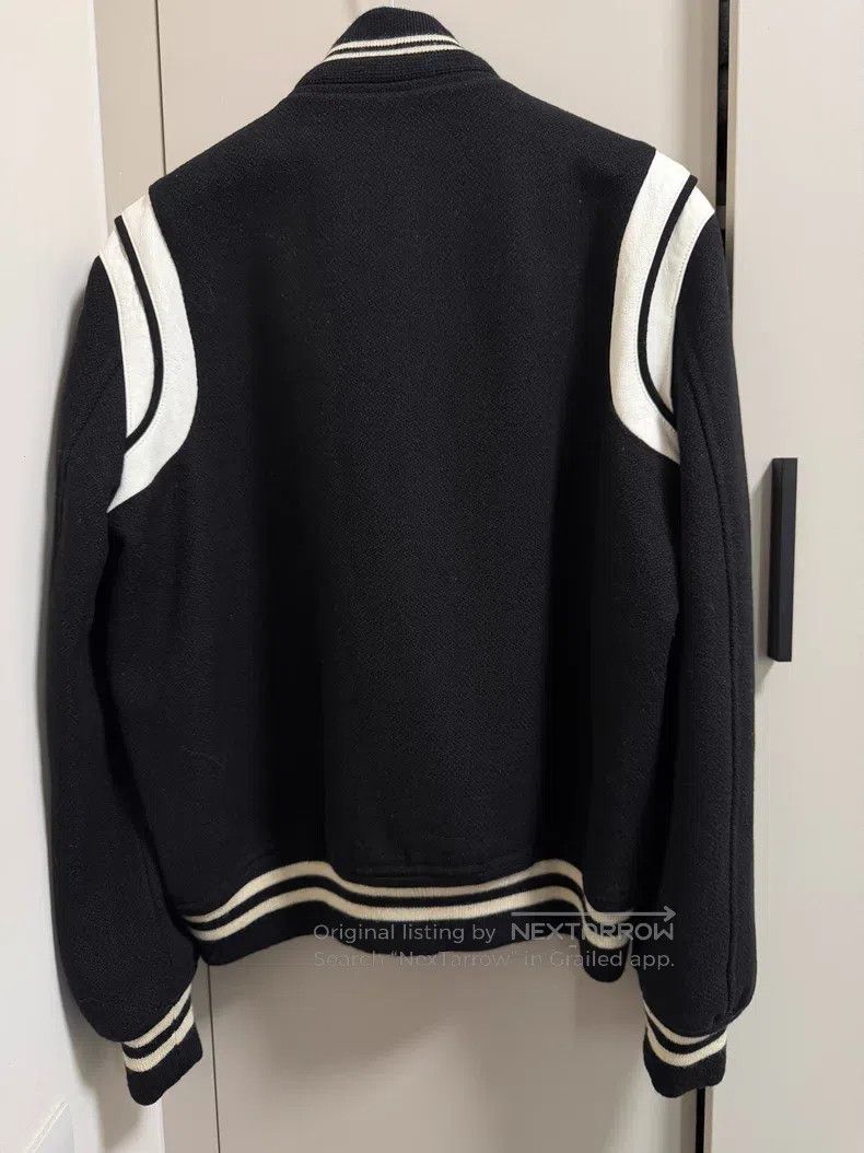 Saint Laurent Paris Saint Laurent Paris Black and White Woolen Baseball Jacket Size US M / EU 48-50 / 2 - 3 Thumbnail