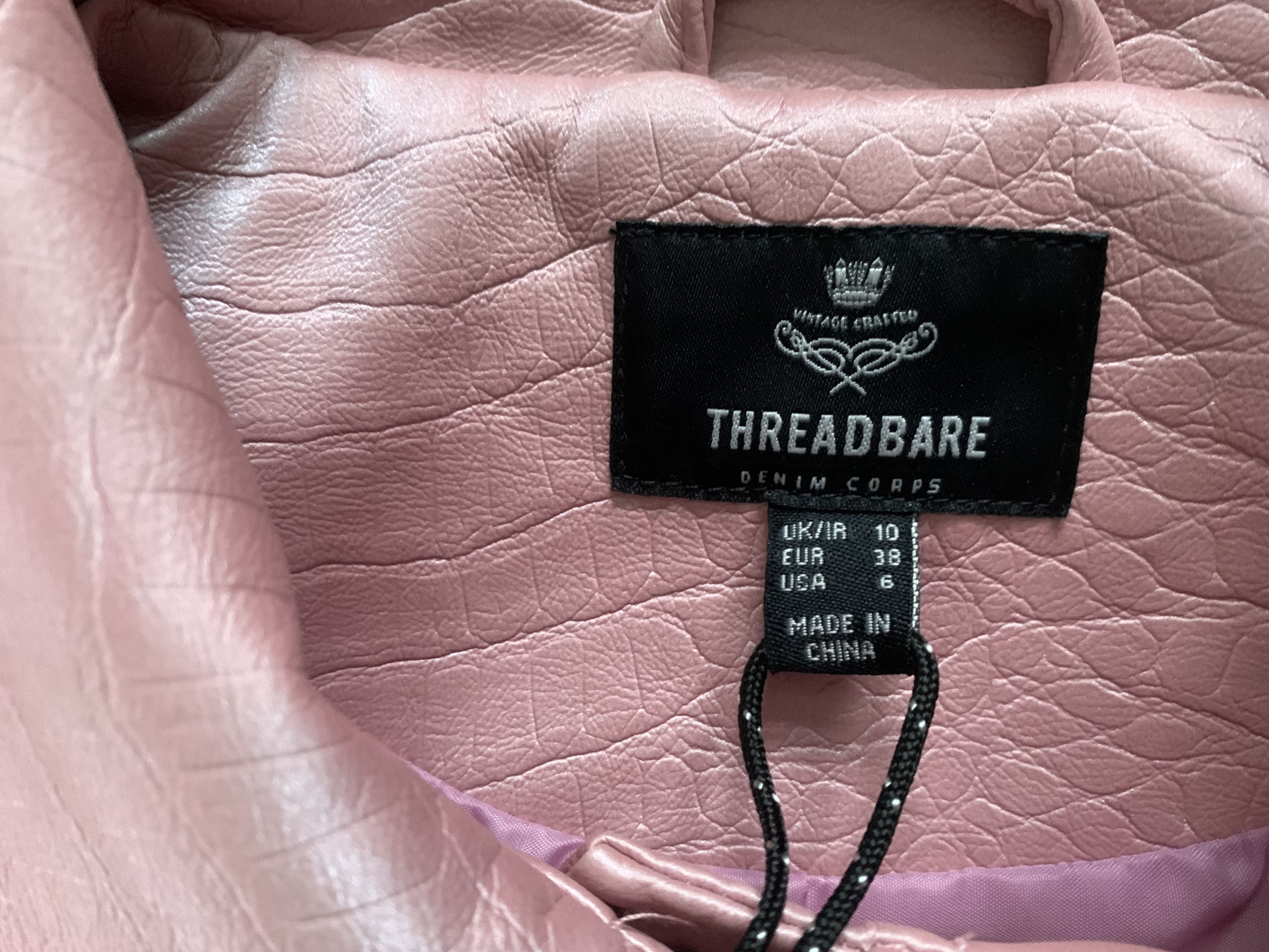 Other Womens Threadbare Pink Faux Leather Belted Jacket Size S / US 4 / IT 40 - 6 Thumbnail