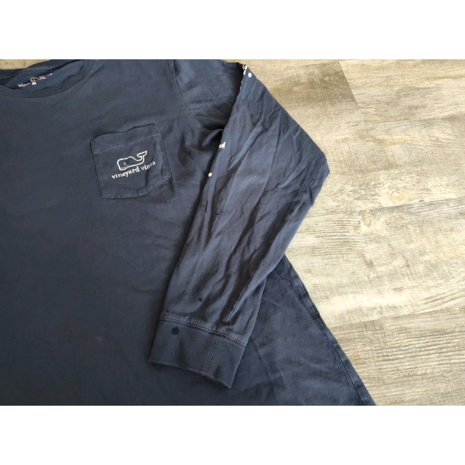 Vineyard Vines VINEYARD VINES Men's Long Sleeve Tee Shirt Medium Blue Solid Whale Logo Casual Size US M / EU 48-50 / 2 - 2 Thumbnail