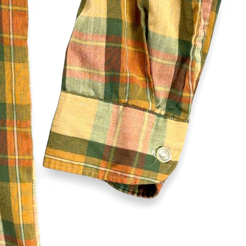 Vintage VINTAGE Madras Shirt Adult LARGE Green Yellow Orange Plaid Camp Collar 60s Pattern Button-Up Men's Size US L / EU 52-54 / 3 - 5 Thumbnail