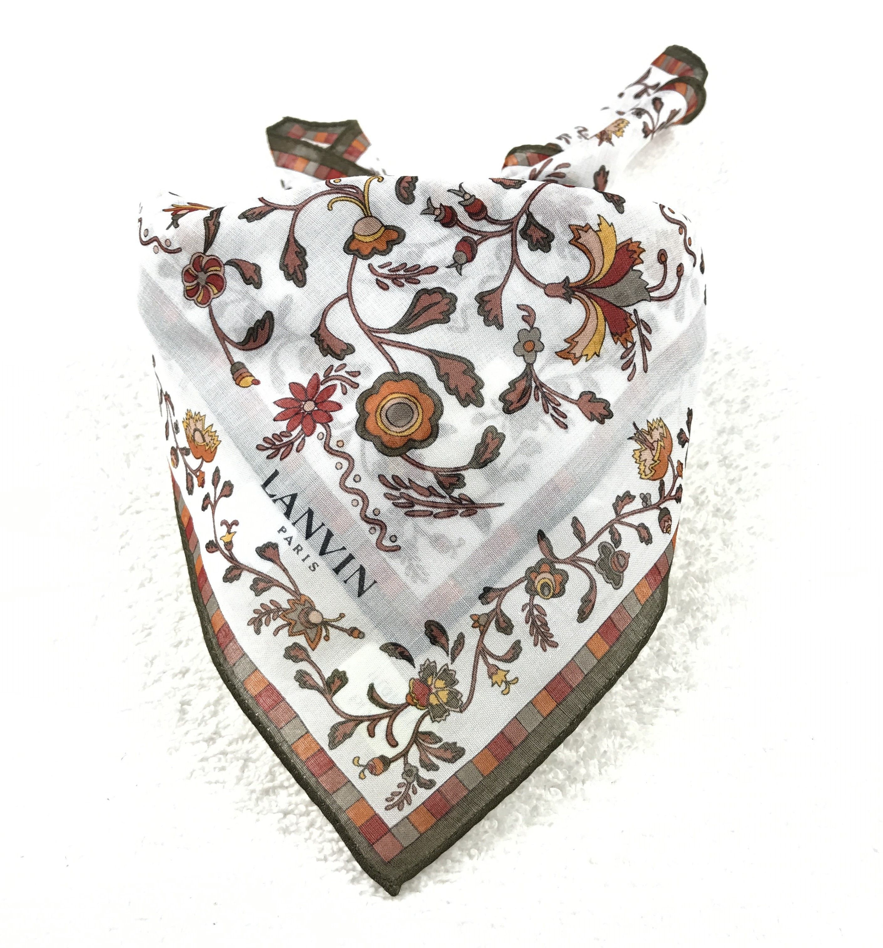 Designer × Lanvin × Vintage Vintage Lanvin Bandana Neckerchief Handkerchief Size ONE SIZE - 4 Thumbnail