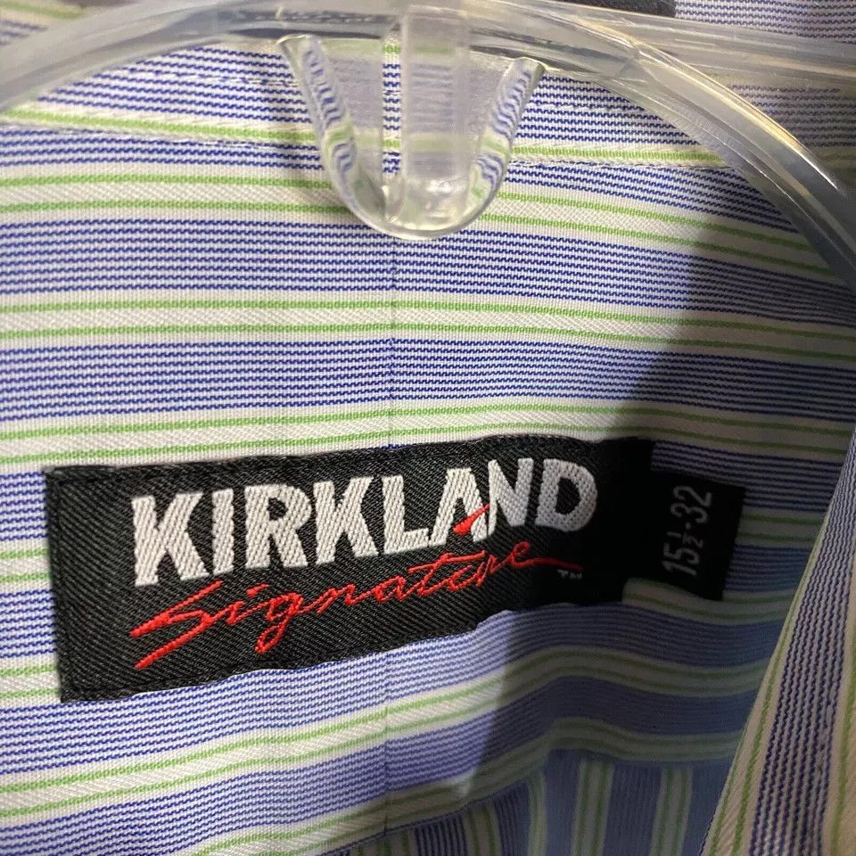 Kirkland Signature Kirkland Dress Shirt Men's 15.5 32 Striped Extra Long Staple Size US S / EU 44-46 / 1 - 4 Thumbnail
