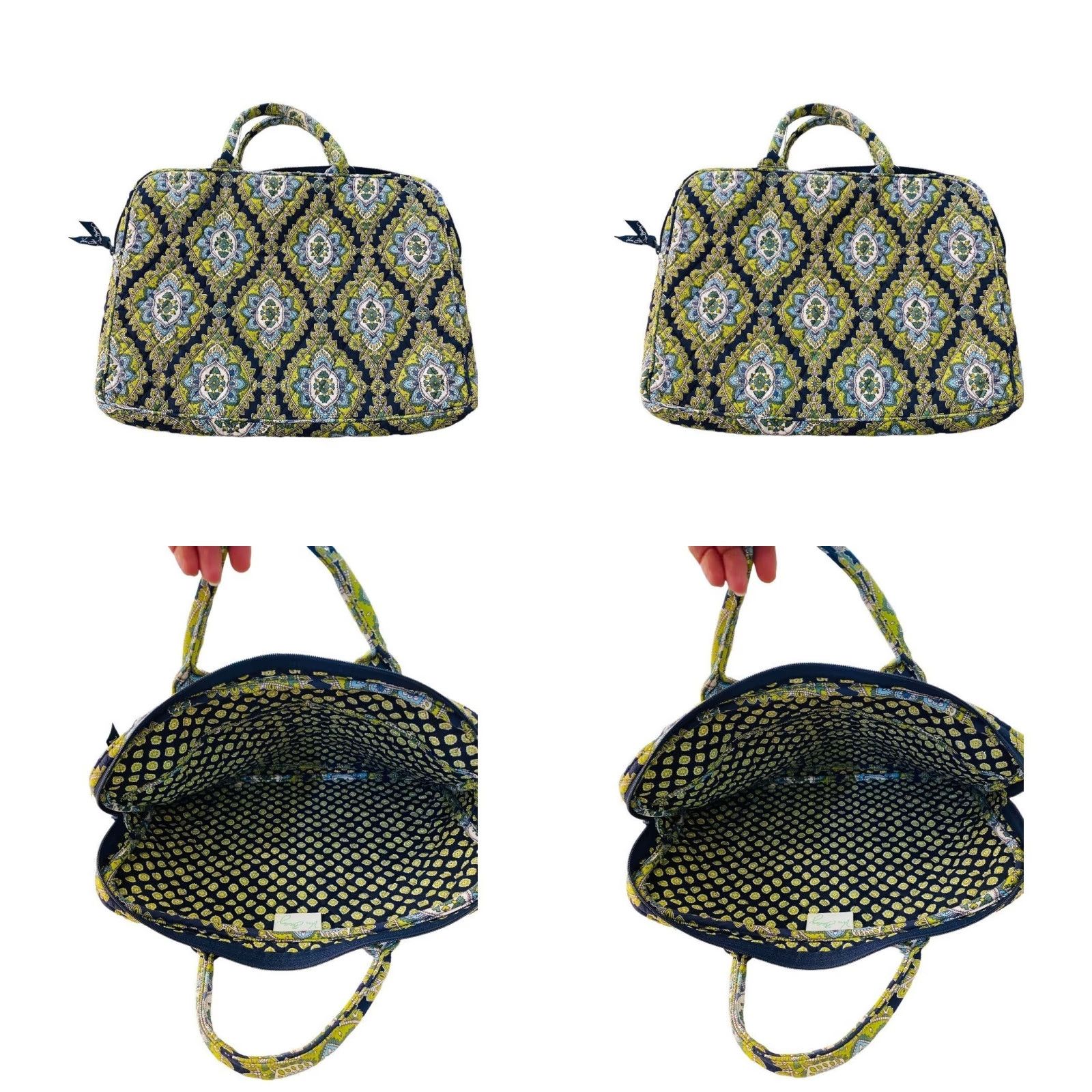 Vera Bradley Vera Bradley Cambridge Laptop Sleeve Tote Bag Monogrammed "ELG" 11" h x 14" w x 1" d Multicolor Cotton Blend Laptop Bag Women Monogrammed ELG Size ONE SIZE - 8 Thumbnail
