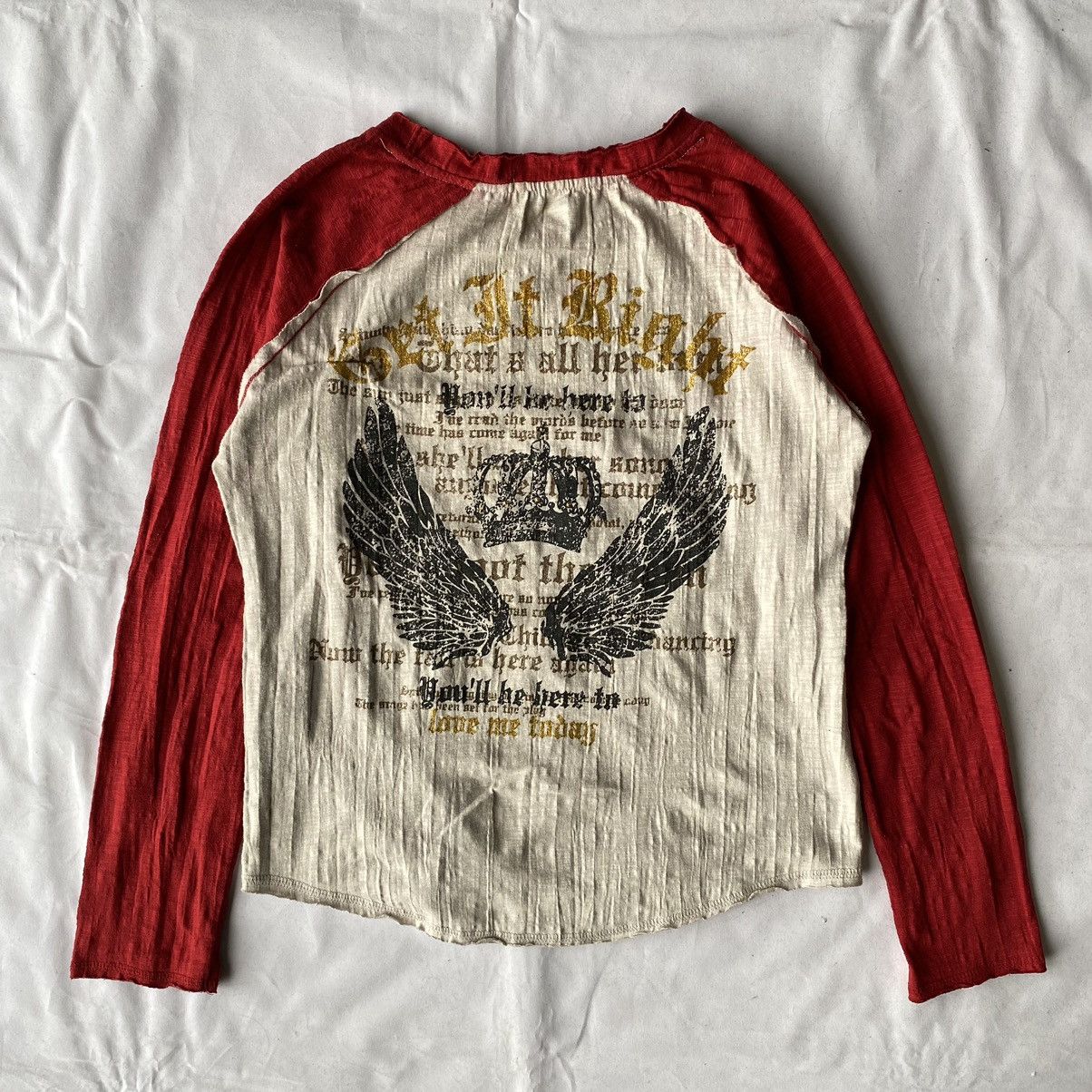 If Six Was Nine × Japanese Brand × Le Grande Bleu (L.G.B.) Japanese Poem Everything Suitable Distressed Long Sleeve Tee Size US M / EU 48-50 / 2 - 11 Thumbnail