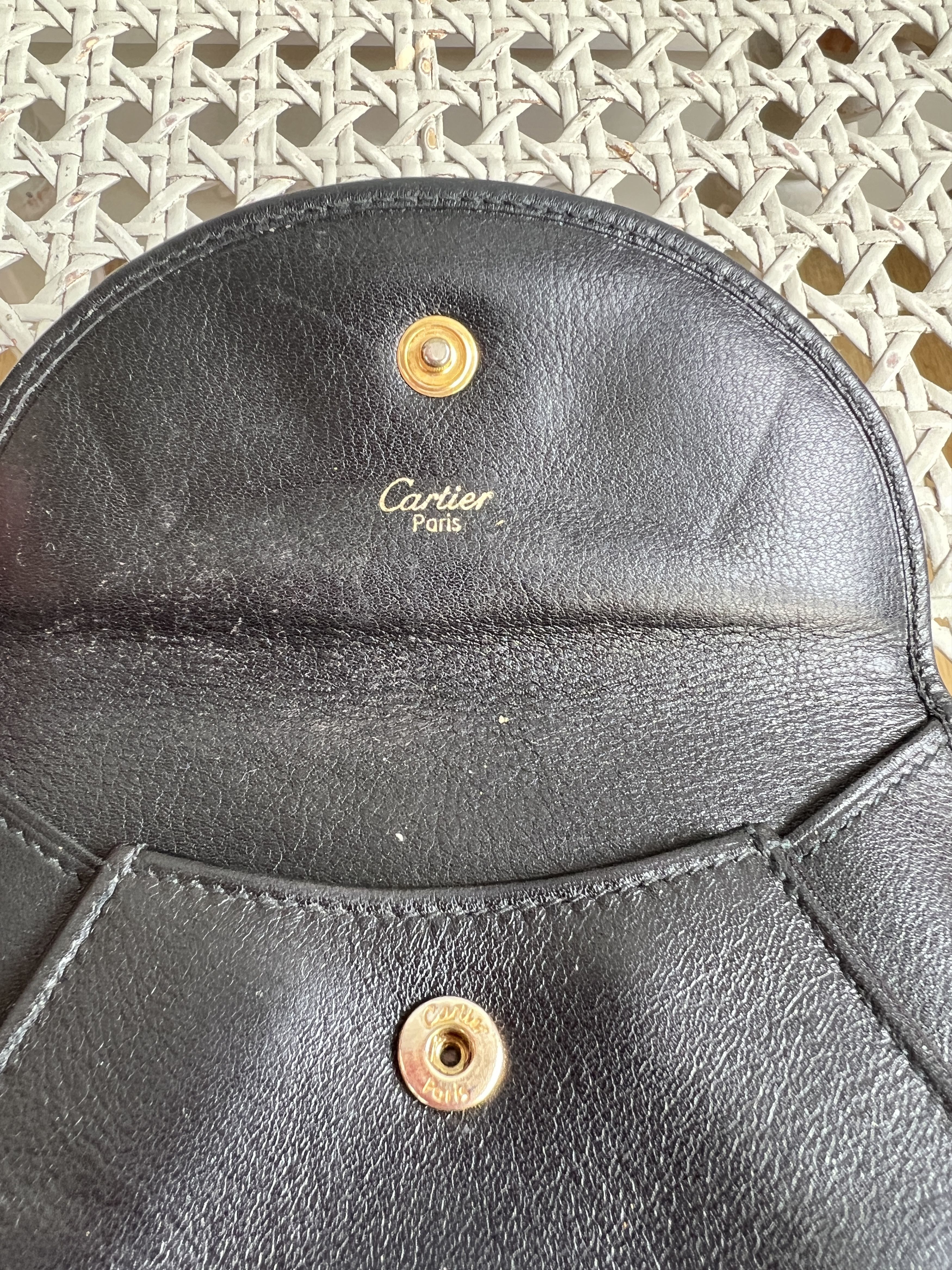 Cartier × Vintage VINTAGE CARTIER BLACK LEATHER WALLET COINBOX Size ONE SIZE - 4 Thumbnail