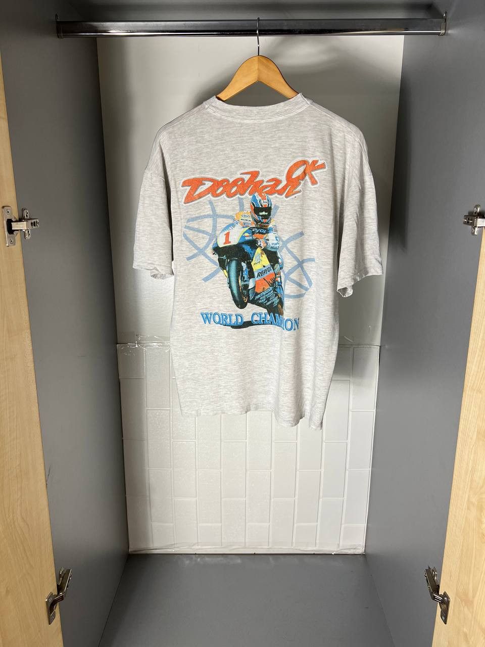 NASCAR VINTAGE MICK DOOHAN HONDA MOTORCYCLE RACING RETRO Y2K 90s Size US XL / EU 56 / 4 - 1 Thumbnail