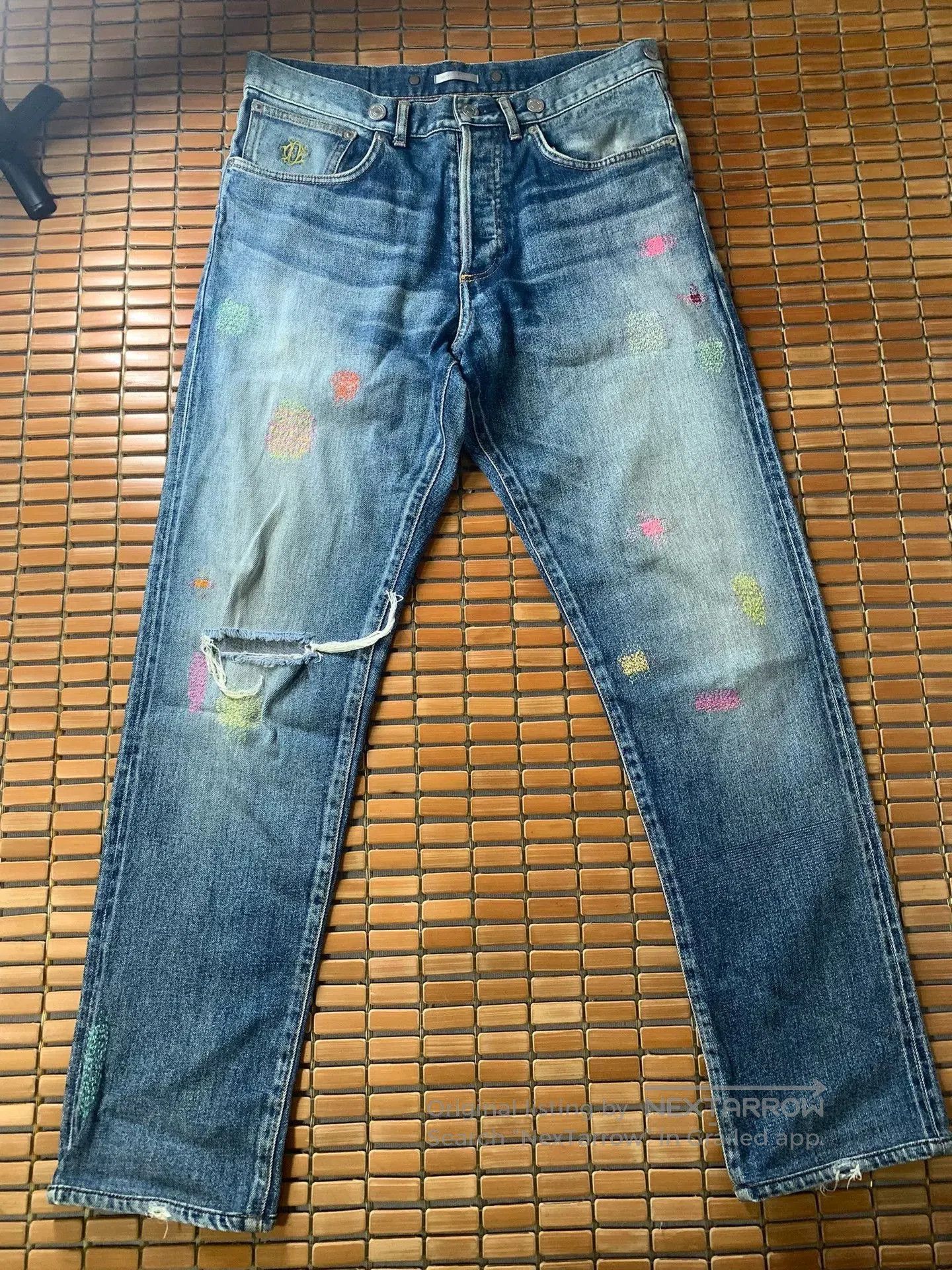 Dior Dior CD Embroidered Jeans. Size US 31 - 2 Thumbnail
