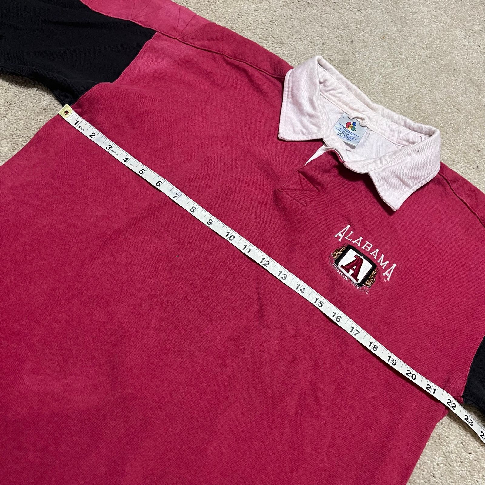 Other Vintage Midwest Embroidery Alabama Red and Black Rugby Polo Size US L / EU 52-54 / 3 - 6 Thumbnail