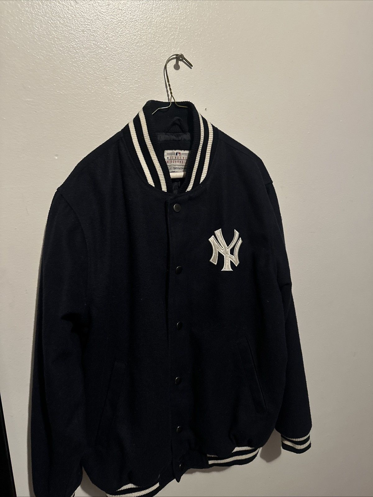 MLB NY Yankees Wool Bomber Jacket Y2K 2000s Size US L / EU 52-54 / 3 - 1 Thumbnail