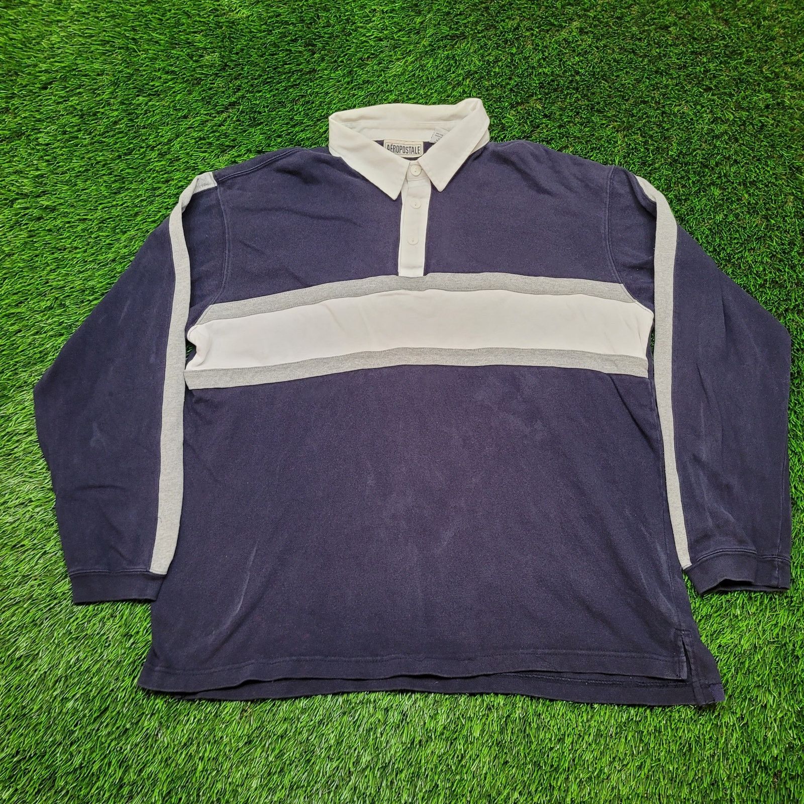 Aeropostale VTG Y2K Aeropostale Striped Rugby Shirt Large Preppy Skater Size US L / EU 52-54 / 3 - 1 Thumbnail