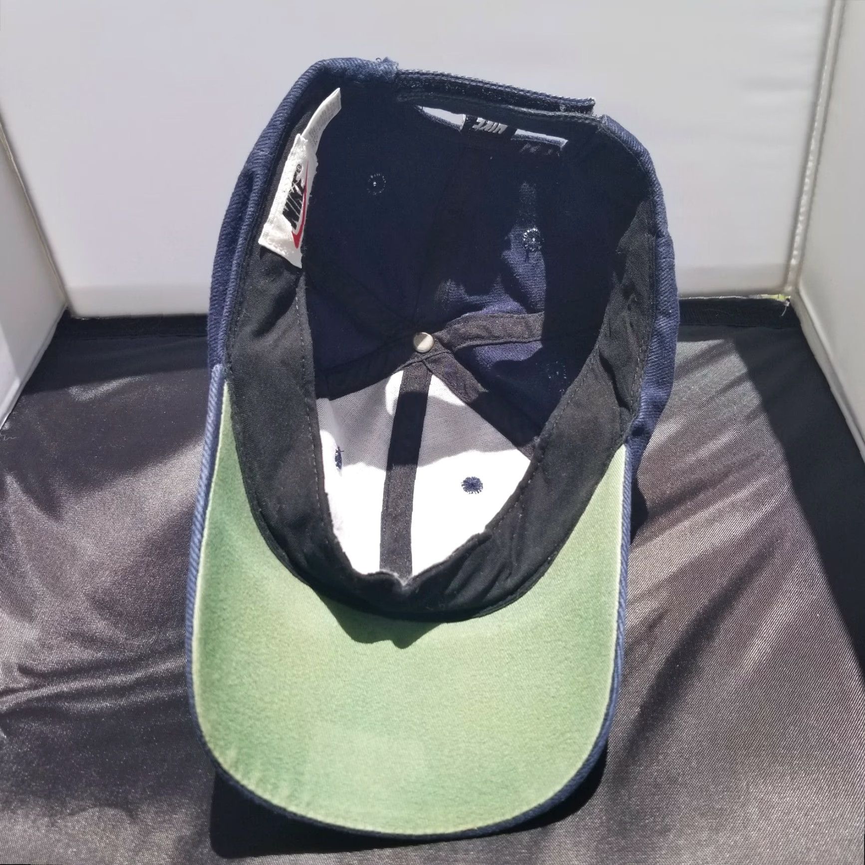 Nike VINTAGE Nike Hat Cap Blue Orange Swoosh Logo Strap Back 3D Logo White Tag Adjustable Mens Cap Size ONE SIZE - 2 Thumbnail