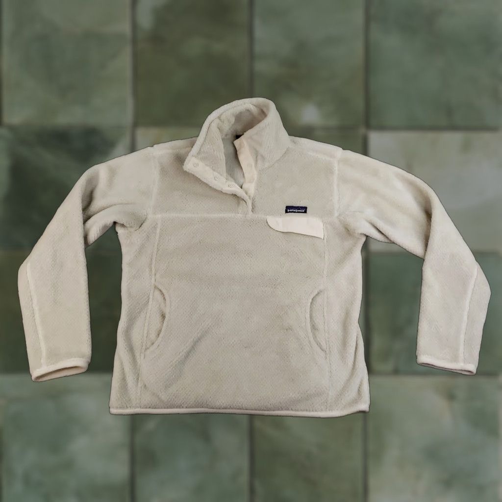 Patagonia Patagonia Sweater Womens Medium White Snap T Pullover Fleece Pockets Cozy Warm Size M / US 6-8 / IT 42-44 - 1 Thumbnail